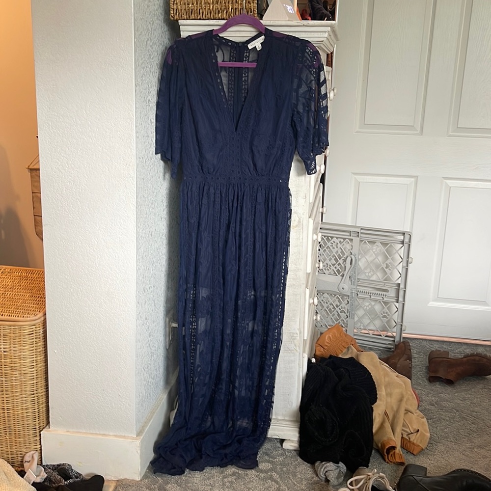 Lace blue dress